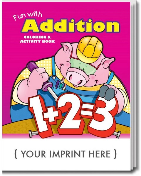 SC0247 Fun with Addition Coloring and Activity BOOK With Custom Imprin